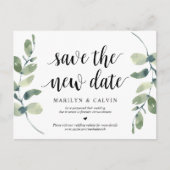 Grüne, Rett des neuen Datums, Hochzeit verschoben Postkarte (Vorderseite)