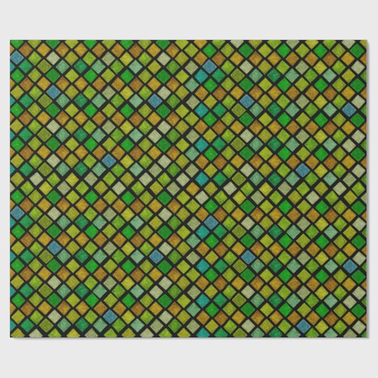 Grüne Rhombusse Geschenkpapier (Flach)