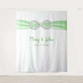 Grüne Ribbon Diamond Unendlichkeit Hochzeitsgeschi Wandteppich (Vorderseite)