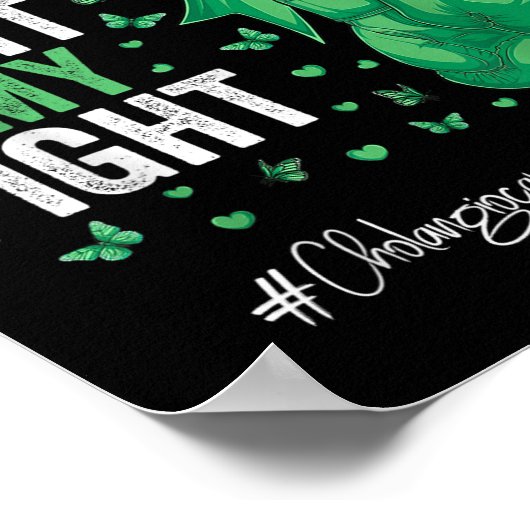 Grüne Ribbon Mutter Cholangiokarzinom Bewusstsein Poster (Ecke)