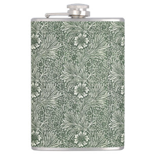 Grüne Ringelblumen-Eleganz - Floral Flachmann