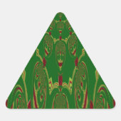 Grüne Roboter Dreieckiger Aufkleber (Vorderseite)