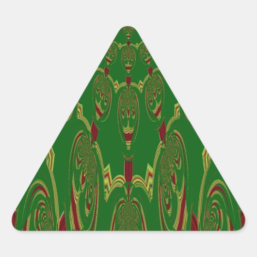 Grüne Roboter Dreieckiger Aufkleber (Vorderseite)