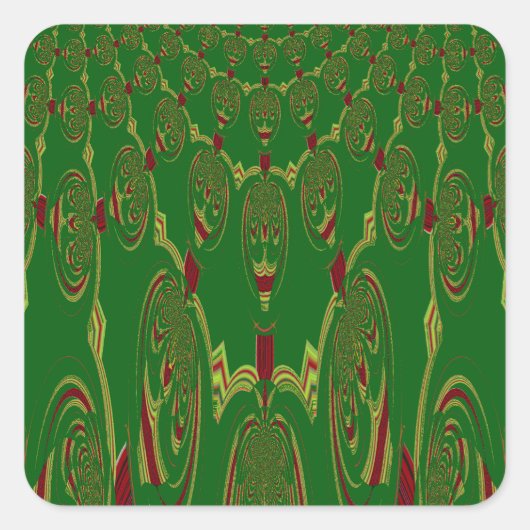 Grüne Roboter Quadratischer Aufkleber (Vorderseite)