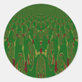 Grüne Roboter Runder Aufkleber (Vorderseite)