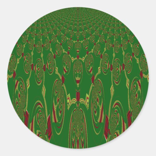 Grüne Roboter Runder Aufkleber (Vorderseite)