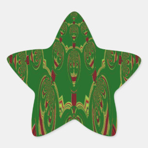 Grüne Roboter Stern-Aufkleber