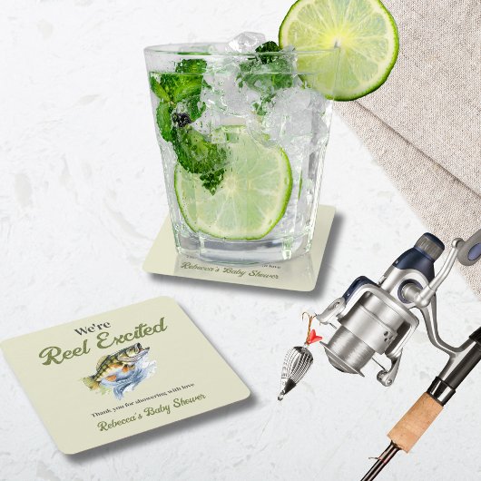 Grüne Rolle für die Fischerei begeistert durch die Rechteckiger Pappuntersetzer