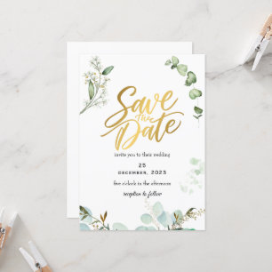 Grüne Romantische Save The Date Einladung