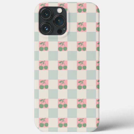 Grüne rosa Ästhetik Cherry Chirered Y2K Muster Case-Mate iPhone Hülle (Rückseite)