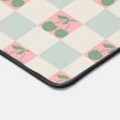 Grüne rosa Ästhetik Cherry Chirered Y2K Muster Schreibtischunterlage (Ecke)