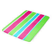 Grüne rosa blaue Streifen Badematte (Schrägansicht)