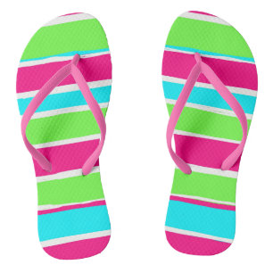 Grüne rosa blaue Streifen Badesandalen