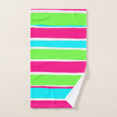 Grüne rosa blaue Streifen Badhandtuch Set (Handtuch)
