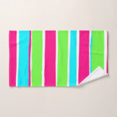 Grüne rosa blaue Streifen Badhandtuch Set (Handtuch)