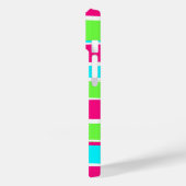 Grüne rosa blaue Streifen Case-Mate iPhone Hülle (Rückseite / Links)