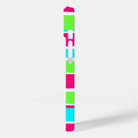 Grüne rosa blaue Streifen Case-Mate iPhone Hülle (Rückseite / Links)