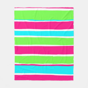 Grüne rosa blaue Streifen Fleecedecke