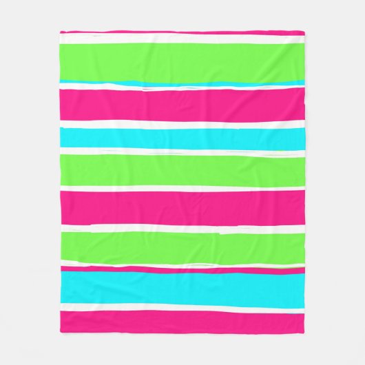 Grüne rosa blaue Streifen Fleecedecke (Vorderseite)