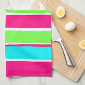 Grüne rosa blaue Streifen Geschirrtuch (Viertel Falte)