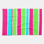 Grüne rosa blaue Streifen Geschirrtuch (Horizontal)