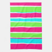 Grüne rosa blaue Streifen Geschirrtuch (Vertikal)