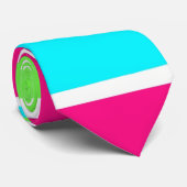 Grüne rosa blaue Streifen Krawatte (Gerollt)