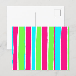 Grüne rosa blaue Streifen Postkarte