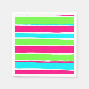Grüne rosa blaue Streifen Serviette