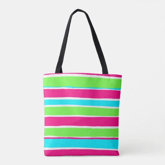 Grüne rosa blaue Streifen Tasche (Rückseite)