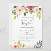 Grüne Rosa Blush Blumenempfehlung Einladung (Vorderseite)