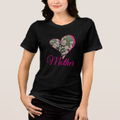 Grüne Rosa Blüte Tri-Blend Shirt (Vorderseite)