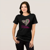 Grüne Rosa Blüte Tri-Blend Shirt (Vorderseite voll)