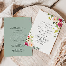 Grüne Rosa Blütenblüte Front & Back Wedding