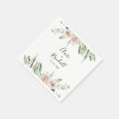 Grüne Rosa Blütenblüte Hochzeit Napkins Serviette (Ecke)