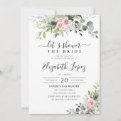 Grüne Rosa Bridal Dusche Einladung (Vorderseite)