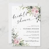 Grüne Rosa Bridal Dusche Einladung (Vorderseite)