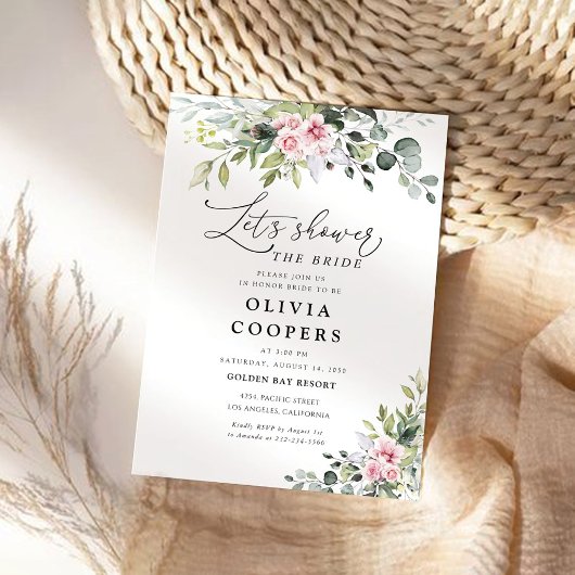 Grüne Rosa Bridal Dusche Einladung