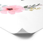 Grüne Rosa Eukalyptus Baby Dusche Begrüßungszeiche Poster (Ecke)