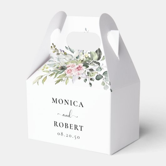 Grüne Rosa Gastgeschenk Hochzeit Box Geschenkschachtel (Vorderseite)