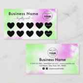 Grüne rosa Gefärbte Krawatte Logokombination Minim Treuekarte (Vorne/Hinten)