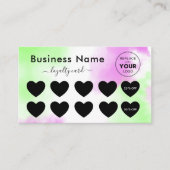 Grüne rosa Gefärbte Krawatte Logokombination Minim Treuekarte (Vorderseite)