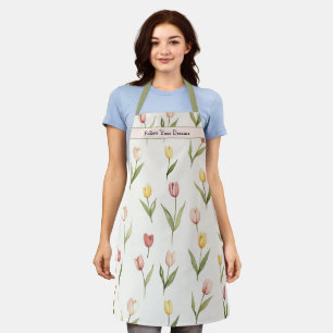 Grüne Rosa Gelbe Tulpen Osterglocken Blumen Träume Schürze