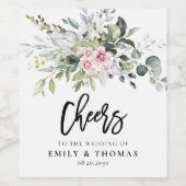 Grüne Rosa Hochzeitswein Label Weinetikett (Einzelnes Label)