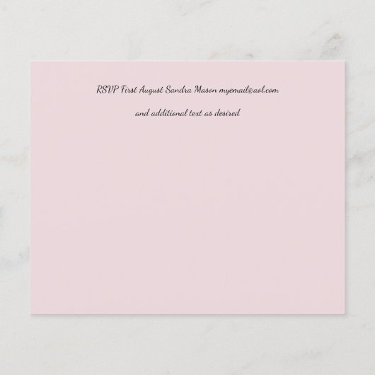 Grüne Rosa Moderne Hochzeit (Rückseite)