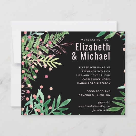 Grüne Rosa Moderne Hochzeit (Vorderseite)