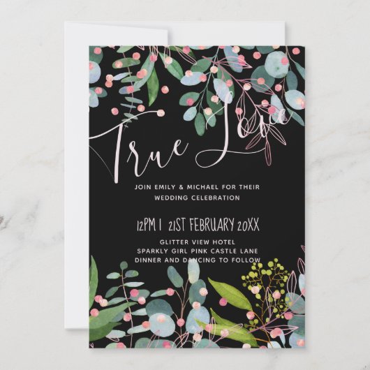 Grüne Rosa Moderne Hochzeit (Vorderseite)