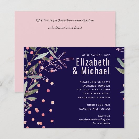 Grüne Rosa Moderne Hochzeit (Vorne/Hinten)