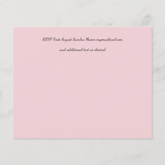 Grüne Rosa Moderne Hochzeit (Rückseite)