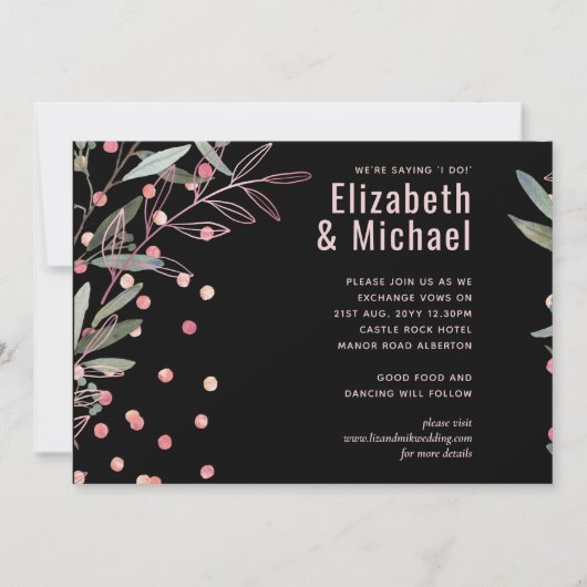 Grüne Rosa Moderne Hochzeit (Vorderseite)